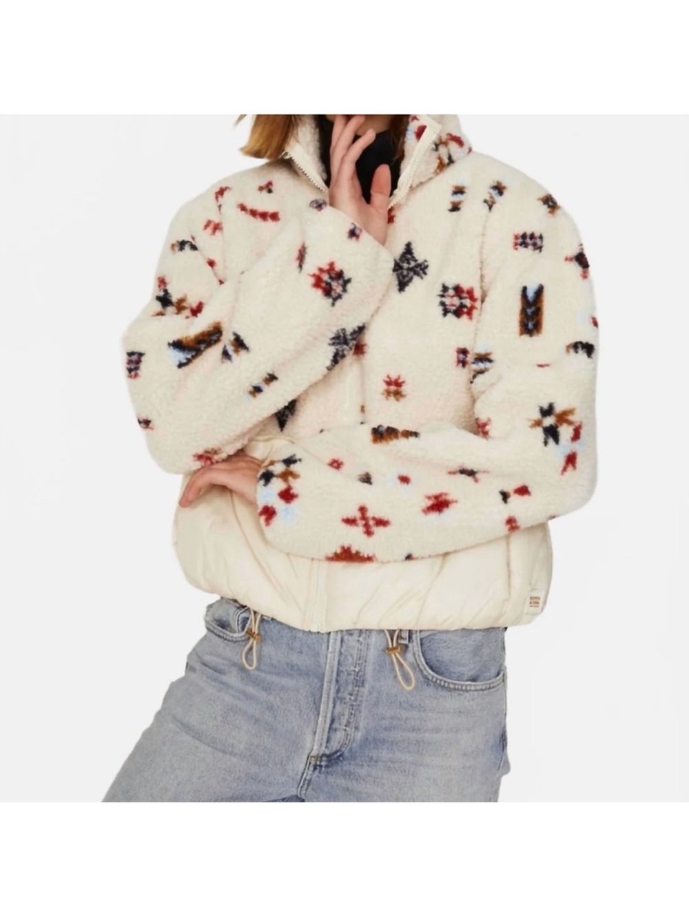 Scotch & Soda Cream Teddy Sherpa Anorak Jacket